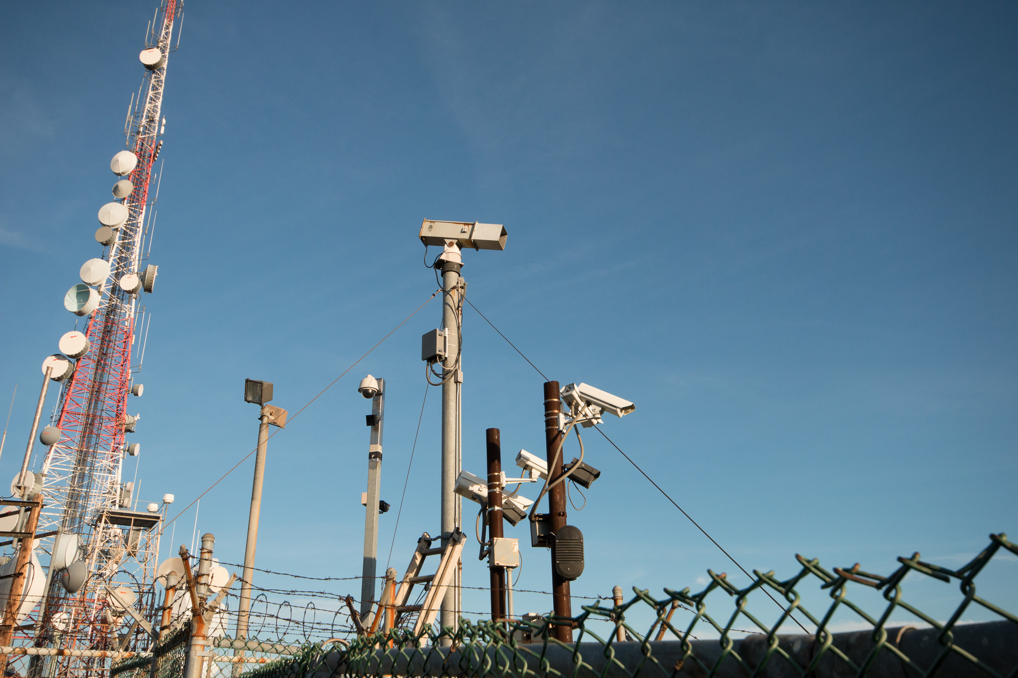 These were all pointed at the Hollywood Sign.  They take their surveillance pretty seriously up there...